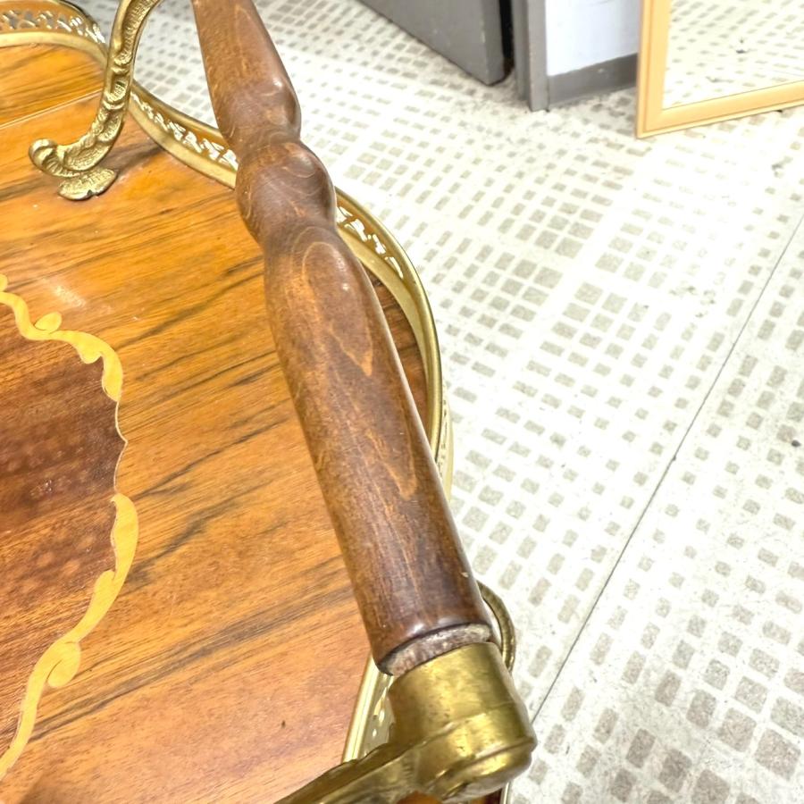 象嵌細工 サービスワゴン バタフライ式 キッチンワゴン イタリア製