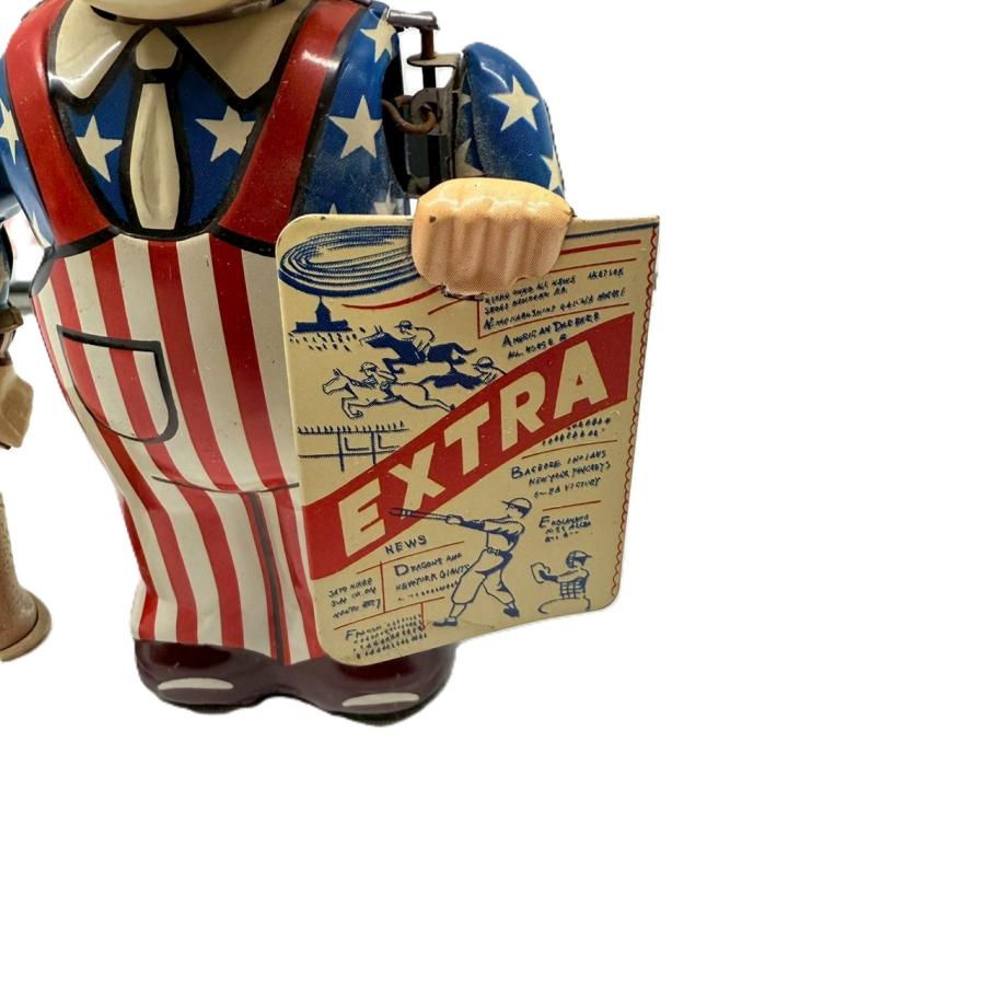 ブリキ おもちゃ ニュースボーイ ゼンマイ式 昭和レトロ/CP