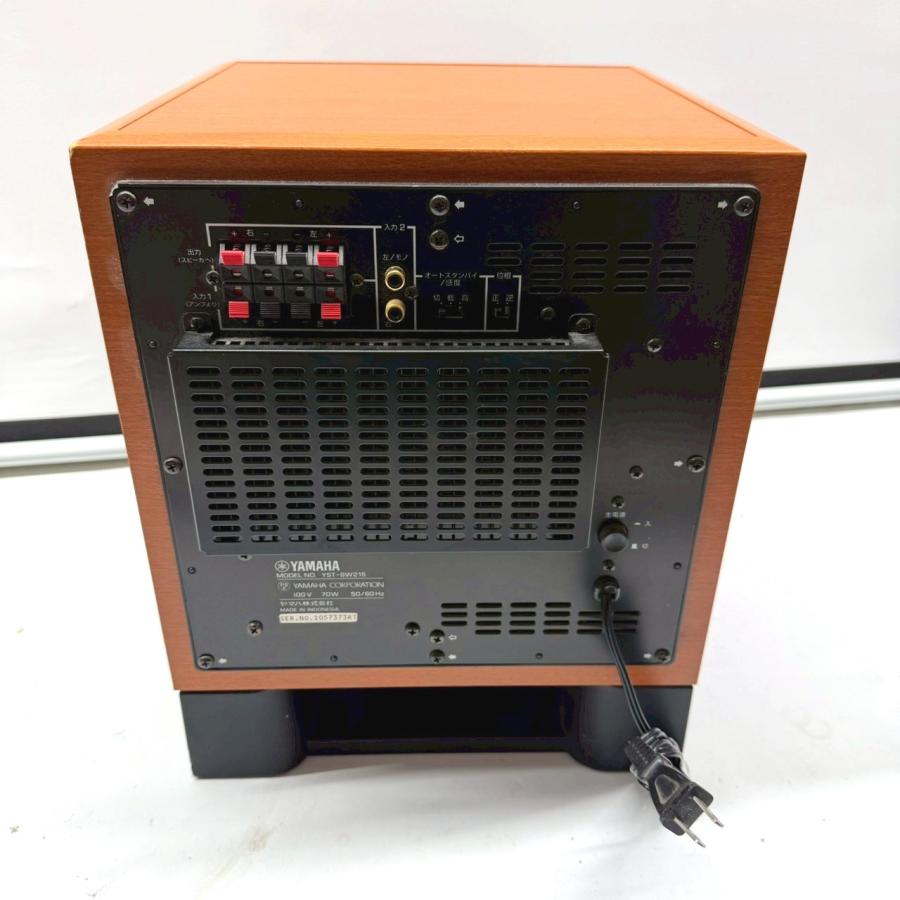 【美品】YAMAHA YST-SW215サブウーファー 木目 キューブ型　希少！ 美品】YAMAHA YST-SW215サブウーファー 木目 キューブ型 希少！ 希少