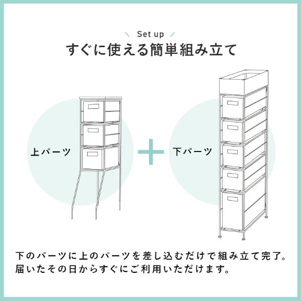 高さ154cm ランドリーチェスト RAN-2461DBR/GY/WH ラタン調 サニタリールームすき間収納 防水素材 オープン棚 脚付き がたつき防止アジャスター付_14