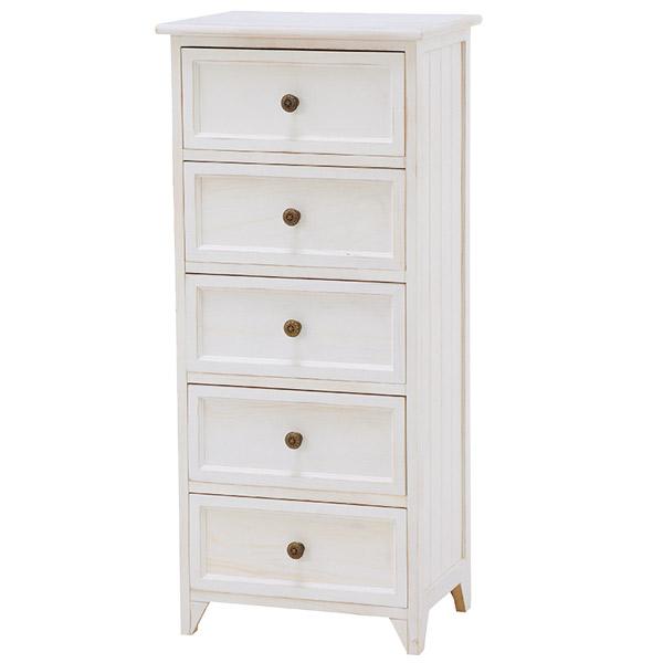 チェスト[MCH-5385AW] 幅41 タンス たんす リビング収納 おしゃれ シンプル ナチュラル かわいい 白 Shally SHABBY WOOD FURNITUREの画像