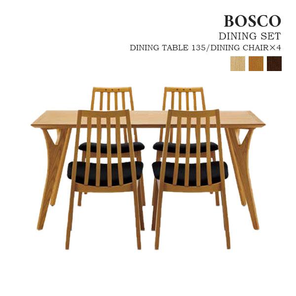 朝日木材加工 【BOSCO ボスコ】ダイニング5点セット (テーブル×1