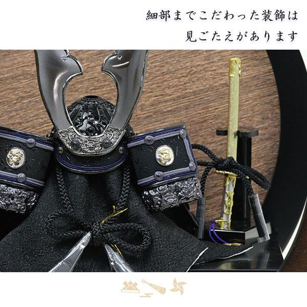 五月人形 武士の兜と刀矢付き 久月 三日月形前立の兜 銀