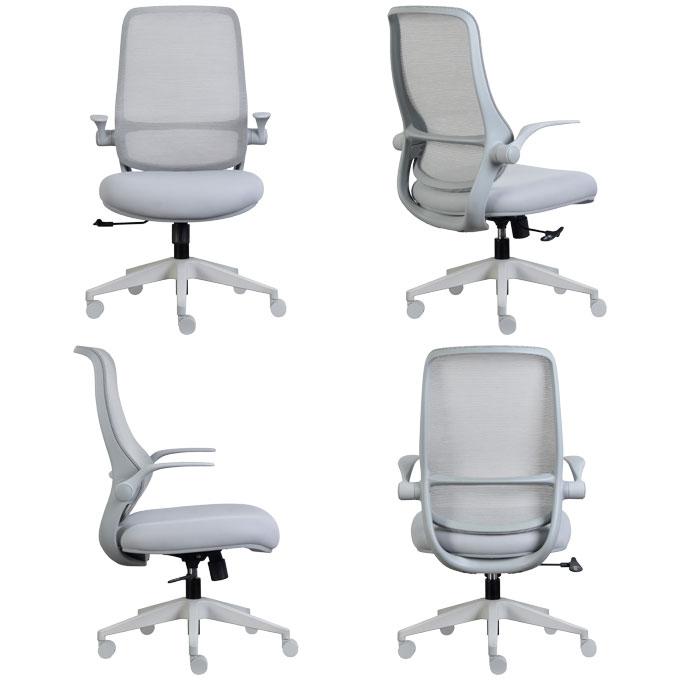 堀田木工所 オフィスチェア 【LH チェアー LNH18mini GY/BK/PU】 多機能 高機能 椅子 メッシュ 肘掛 肘置 リモート キャスター PCデスク テレワーク 在宅ワークの画像