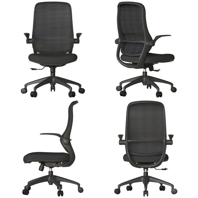 堀田木工所 オフィスチェア 【LH チェアー LNH18mini GY/BK/PU】 多機能 高機能 椅子 メッシュ 肘掛 肘置 リモート キャスター PCデスク テレワーク 在宅ワークの画像