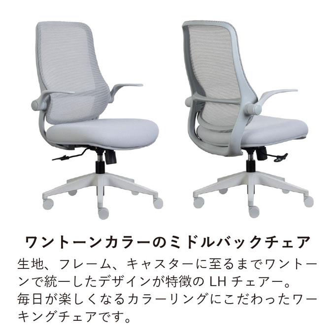 堀田木工所 オフィスチェア 【LH チェアー LNH18mini GY/BK/PU】 多機能 高機能 椅子 メッシュ 肘掛 肘置 リモート キャスター PCデスク テレワーク 在宅ワークの画像
