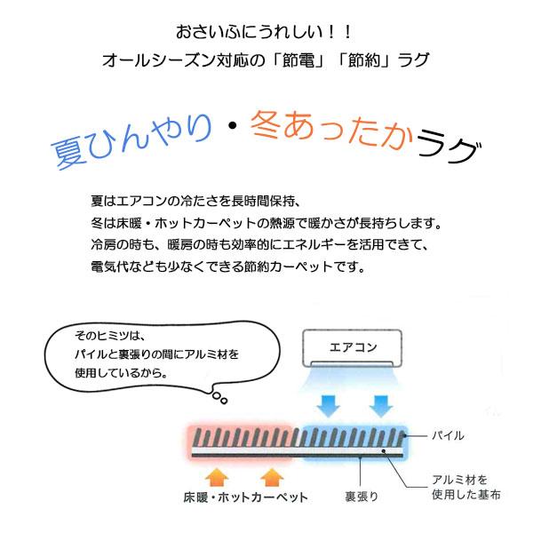 ジオーニ カーペット ラグ 絨毯 おしゃれ 190x190 ナイロン 2397 オールシーズン 省エネ エコ 夏用 冬用 プレーベル｜next-life-style｜03