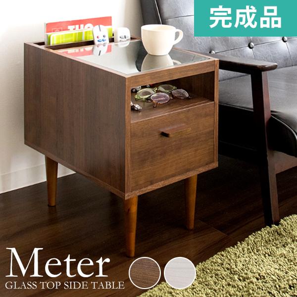 超ポイント祭 期間限定 サイドテーブル ナイトテーブル ディスプレイ収納 ガラス天板 引き出し 収納 リビング 寝室 おしゃれ St 300 Meter メテル サイドテーブル 商品カラー Wh ホワイト Www Oroagri Eu