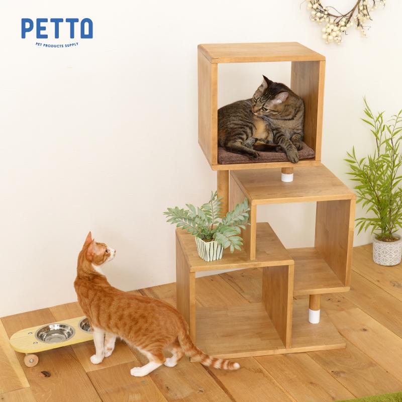 キャットハウス キャットタワー ねこタワー 猫ハウス シェルフ ヒトも使える インテリア 猫カフェ ネコ 猫 本棚 バーチ材 PACO(パコ) NA