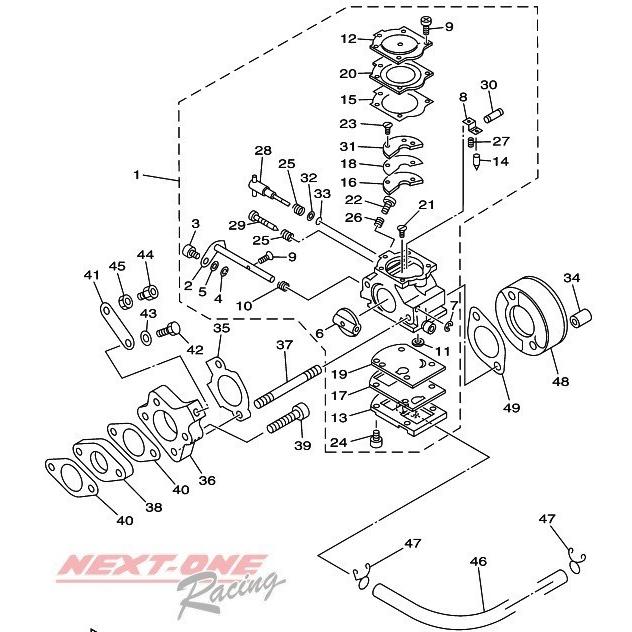 部品番号20 メタリングダイヤフラム ヤマハKT100キャブレターパーツ