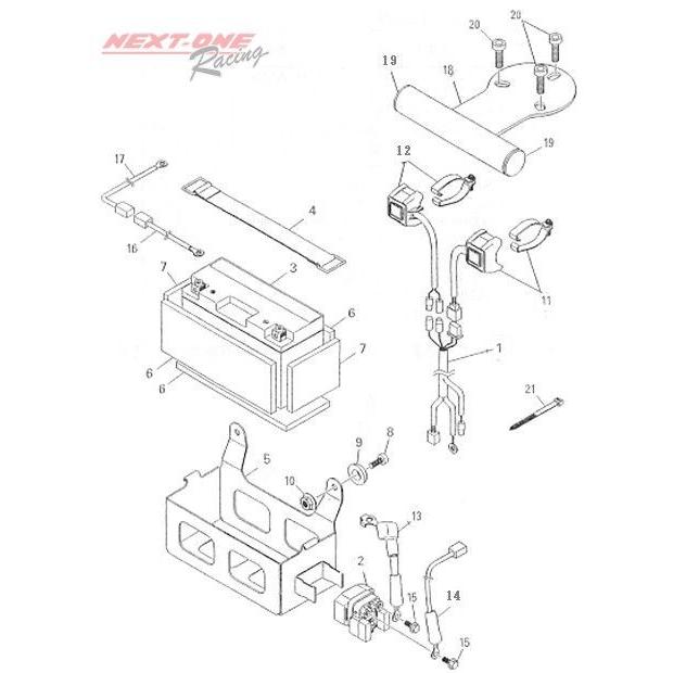部品番号2 スターターリレーアセンブリ ヤマハKT100SECスイッチ ハーネスパーツ |next-one-racing|02