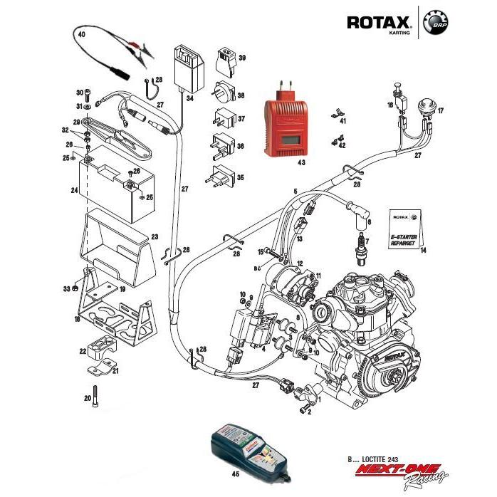 部品番号27　ROTAX-MAXケーブルハーネス旧型　バッテリチャージャー用｜next-one-racing