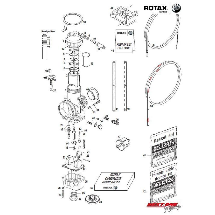 部品番号1 デロルトキャブレターVHSB34QS “R09806” ROTAX MAX旧型