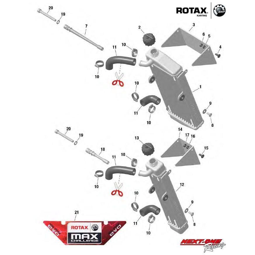 部品番号12-17 ROTAX MAX Micro用ラジエターAssy シールド付 : NEXT