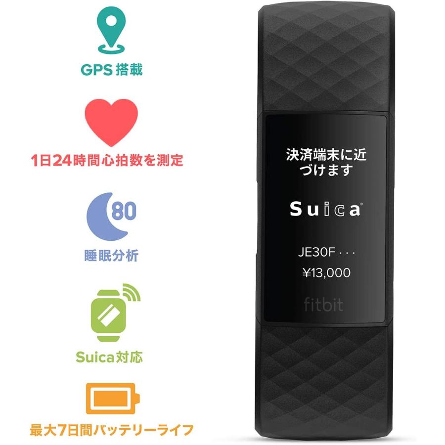 【Suica対応】Fitbit Charge 4 トラッカー ブラック/ブラック Suica対応】 Fitbit Charge4 GPS搭載フィットネストラッカー