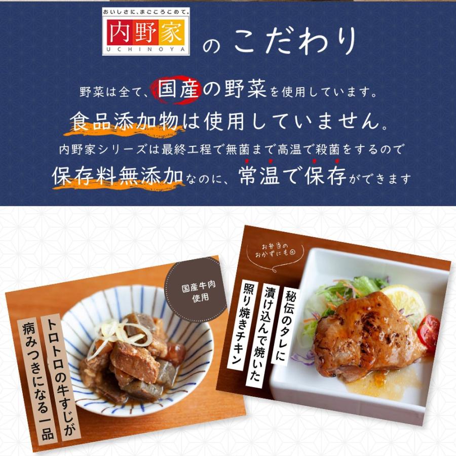 国産 レトルト 惣菜セット 常温保存可能 15品目 内野家 非常食 防災食 無添加 備蓄 おかず 爆買 |  | 02