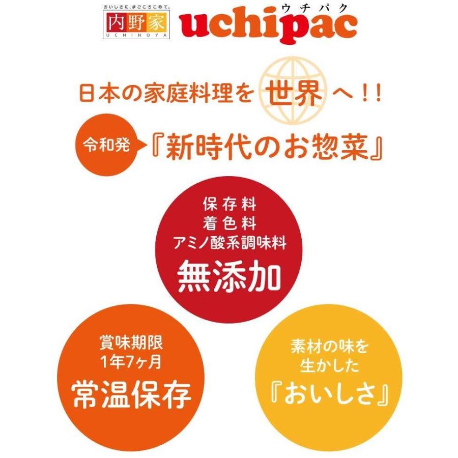 常温保存 レトルト お肉おかず ３種×各２個 内野家 uchipac 惣菜 無添加 国産 非常食 防災食 爆買 |  | 02