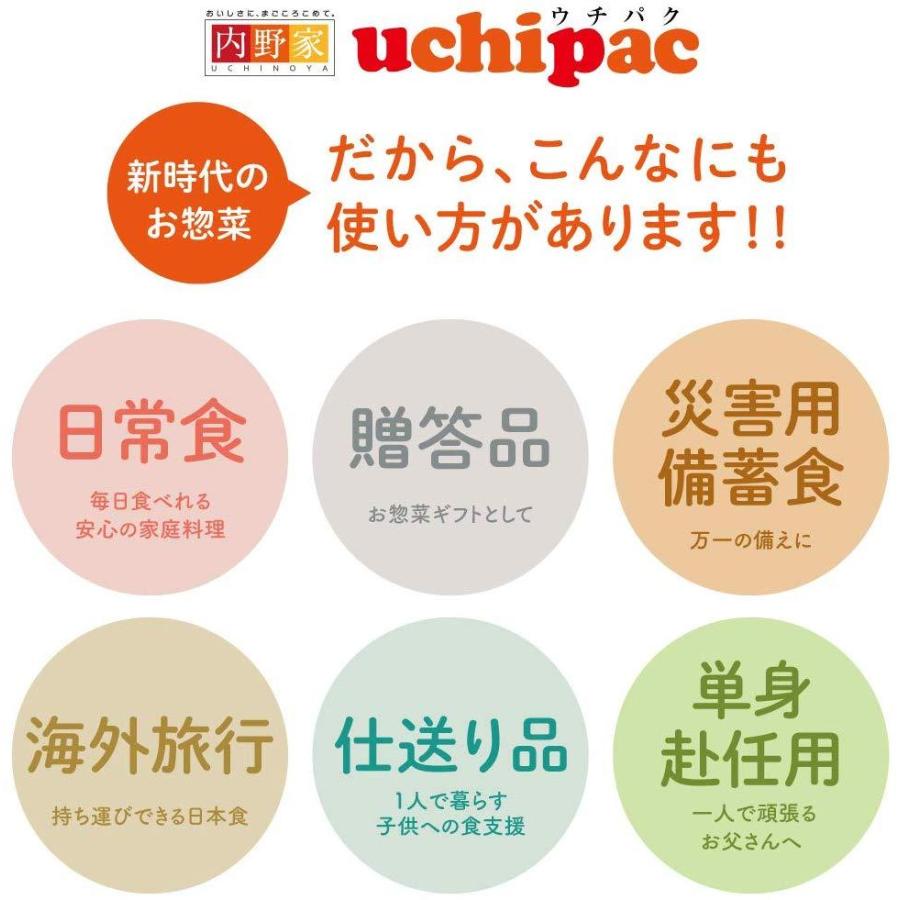 常温保存 レトルト お肉おかず ３種×各２個 内野家 uchipac 惣菜 無添加 国産 非常食 防災食 爆買 |  | 03