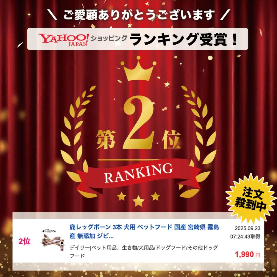 鹿レッグボーン 3本 犬用 ペットフード 国産 無添加 ジビエ 歯磨きガム おやつ ギフト 誕生日 ラッピング 爆買 |  | 01