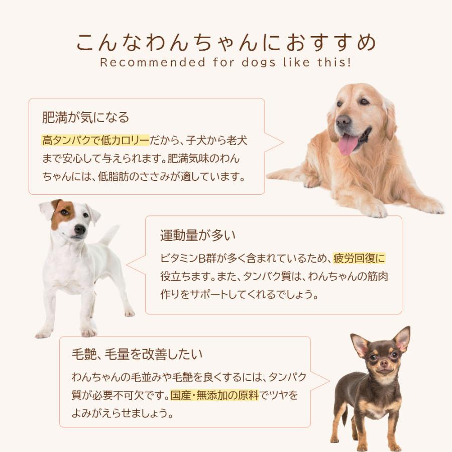 【普通郵便】獣医師監修 一口ささみ【国産 無添加 無着色】100g 犬用 ペットおやつ  国産の地鶏を使用 低カロリー ささみ チキン  高たんぱく 低脂質 (50×2袋) |  | 04