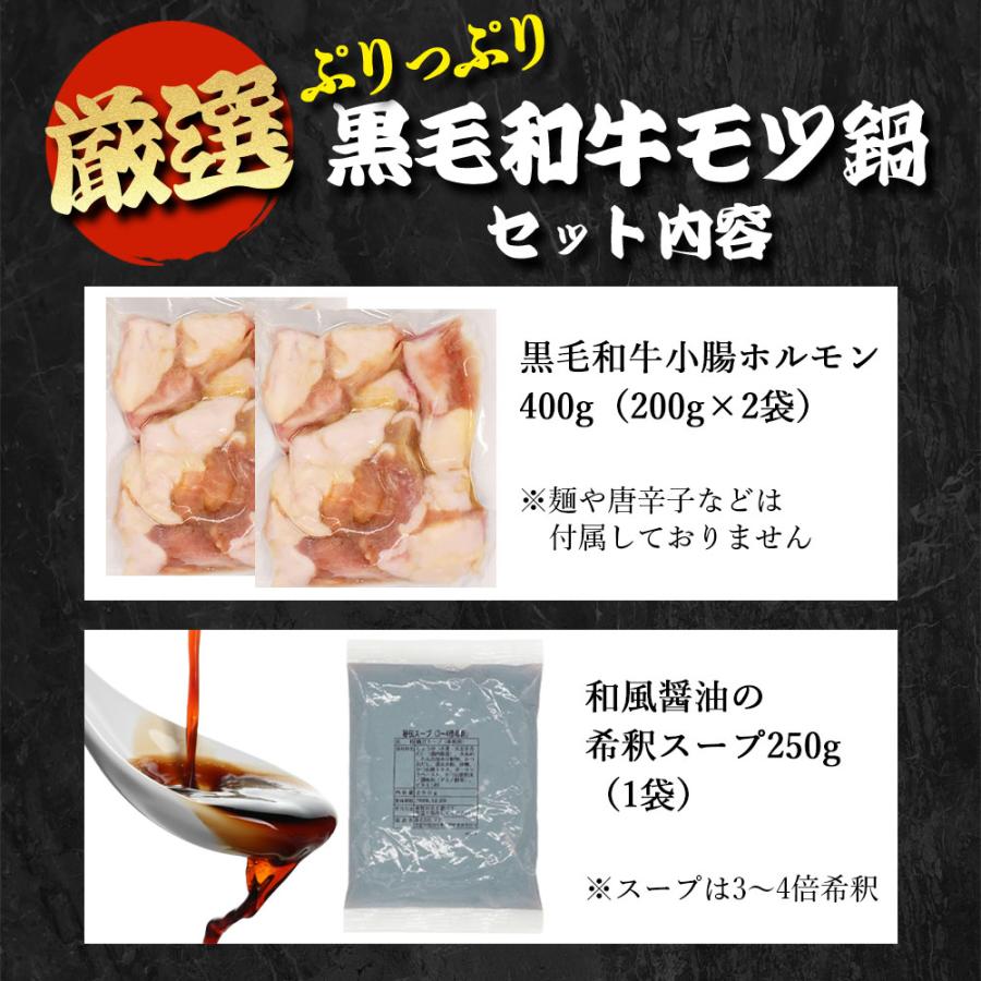 博多名物 国産 黒毛和牛 もつ鍋セット 2〜3人前 大容量 ホルモン 小腸200g×2袋・スープ250g 鍋セット 肉の日 爆買 |  | 04