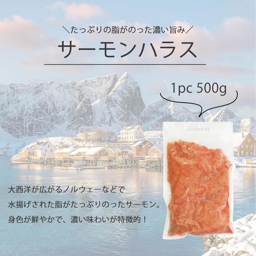 訳あり サーモン 切り落とし 骨なし 1kg(500g×2パック) 炙りハラス 規格外 刺身 鮭 冷凍 |  | 01