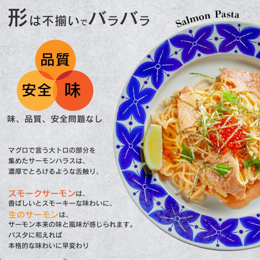 サーモン 訳あり 切り落とし 炙り 骨なし 500g ハラス 刺身 業務用 鮭 冷凍 爆買 |  | 02