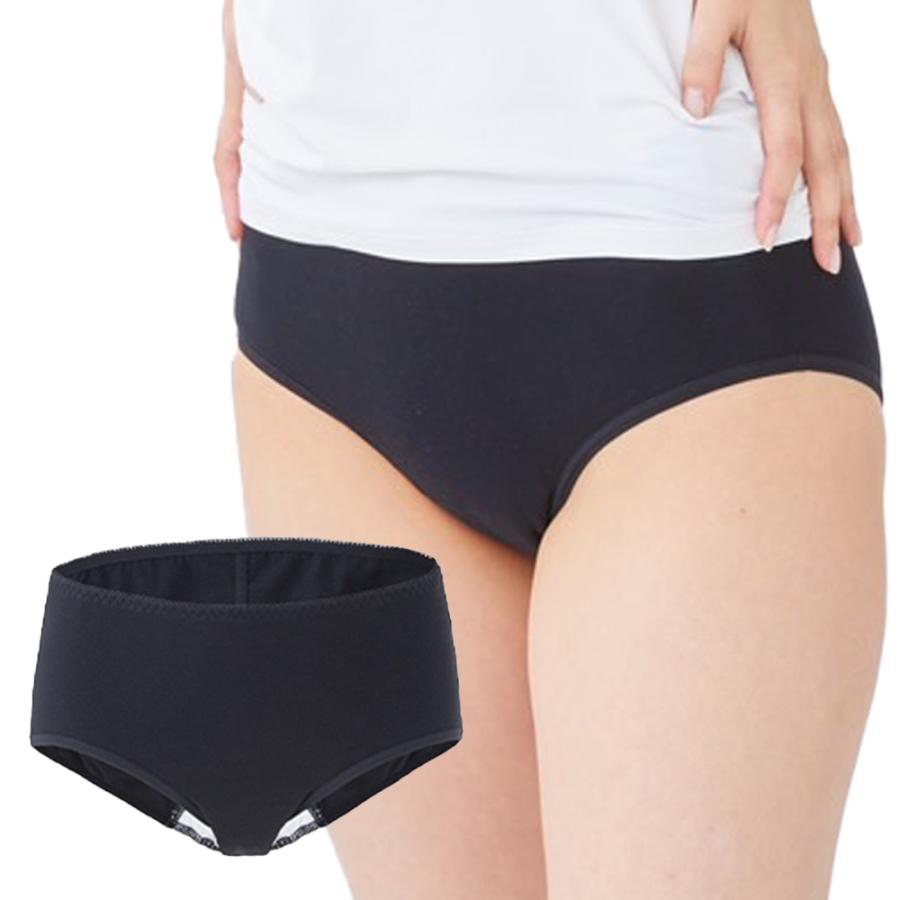 サニタリーショーツ Lサイズ 吸水パンツ レディース ブラック 黒 9層構造(ナプキン5枚分の吸収) メッシュ素材 ノンケミカル サスティナブル 生理 おりもの 爆買 | 