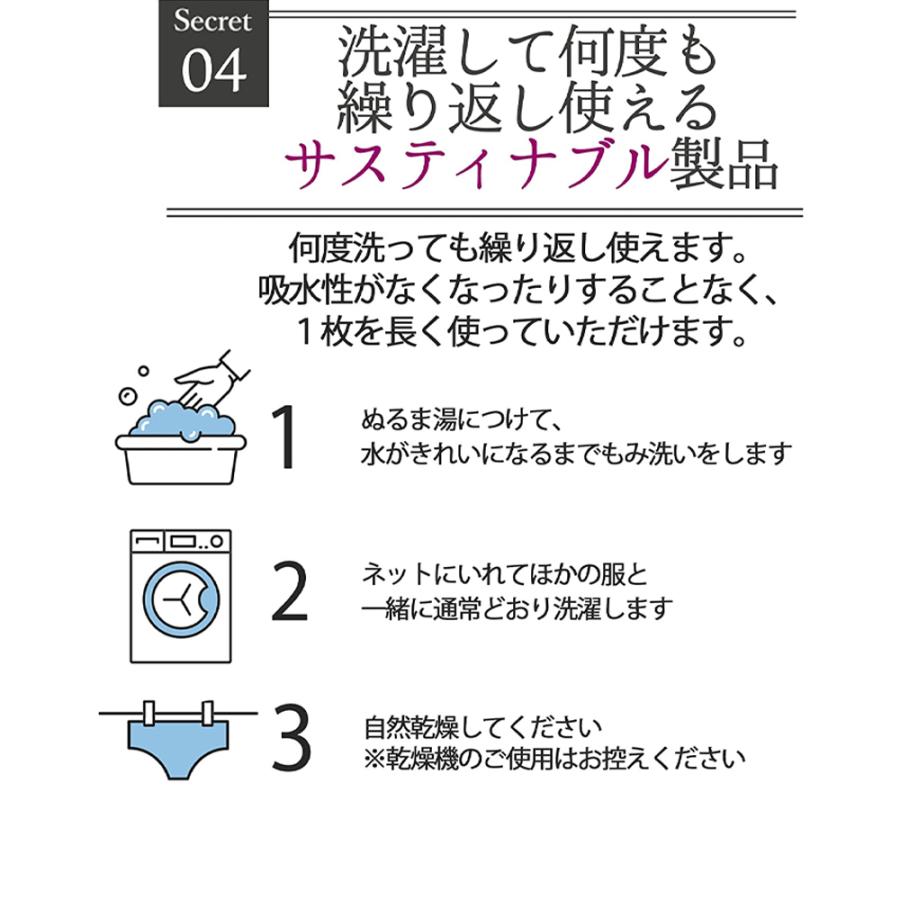 サニタリーショーツ Lサイズ 吸水パンツ レディース ブラック 黒 9層構造(ナプキン5枚分の吸収) メッシュ素材 ノンケミカル サスティナブル 生理 おりもの 爆買 |  | 06