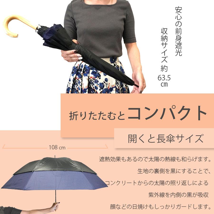 日傘 晴雨兼用傘 遮熱 100% 完全遮光 スギタ トランスフォーム傘 無地×裾ビニールドット柄 99％ UVカット 爆買 |  | 04