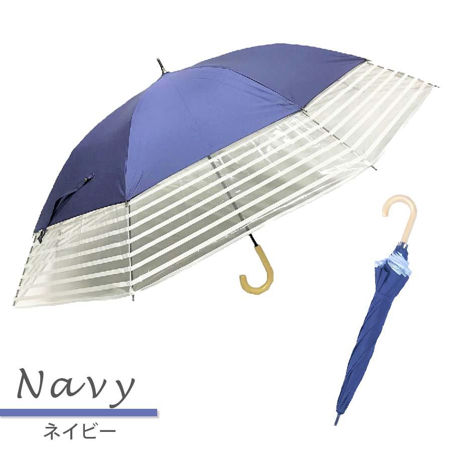 日傘 晴雨兼用傘 遮熱 100% 完全遮光 スギタ トランスフォーム傘 無地×裾ビニールボーダー柄 99％ UVカット 爆買 |  | 08