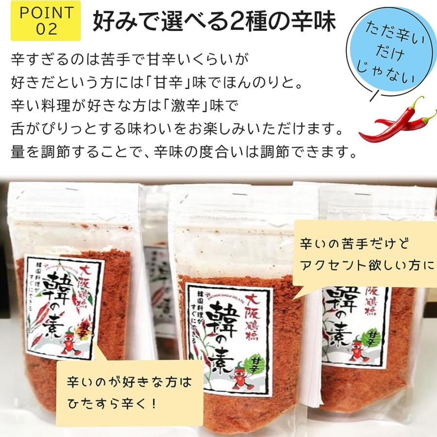 万能調味料 韓の素 100g×2種類 セット 甘辛 激辛 韓国調味料 韓国料理 スパイス 調味料 唐辛子 パウダー 粉末 激辛スパイス 送料無料 ネコポス 爆買 |  | 03