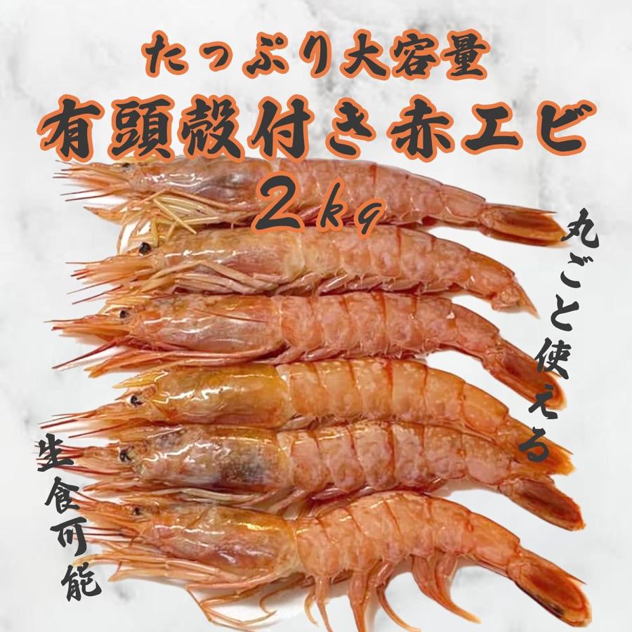 赤海老 2kg 天然 冷凍 生食用 40〜60尾入 有頭エビ 大容量 刺身 BBQ 赤えび 海老 エビ 赤エビ アルゼンチン 有頭海老 有頭えび｜next1021｜02