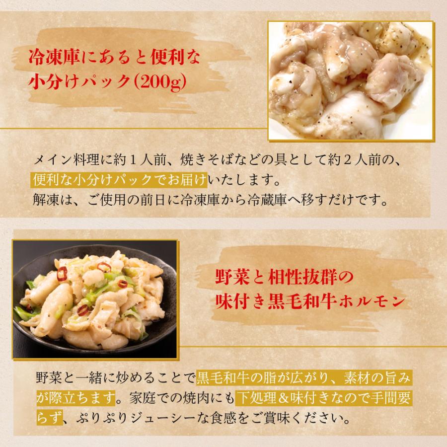黒毛和牛 ホルモン 400g(200g×2p) 塩ダレ 味付き 国産 もつ 小腸 味付 肉 キャンプ 食材 BBQ 焼き肉 焼肉 小分け 爆買 |  | 03