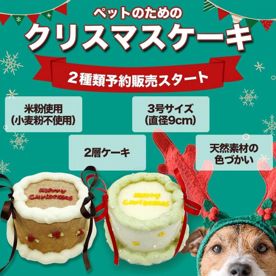 犬用 無添加 クリスマスケーキ 3号サイズ 直径9cm 米粉 100% ケーキ ほうれん草 ペット用 小麦不使用 無添加ケーキ 冷凍ケーキ |  | 01