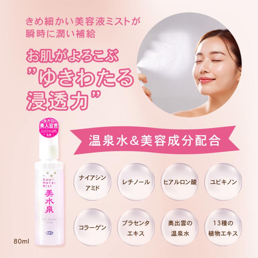 美水泉ミスト 化粧水 タオル付き さくらの香り 80ml 旅美人 アズマ商事