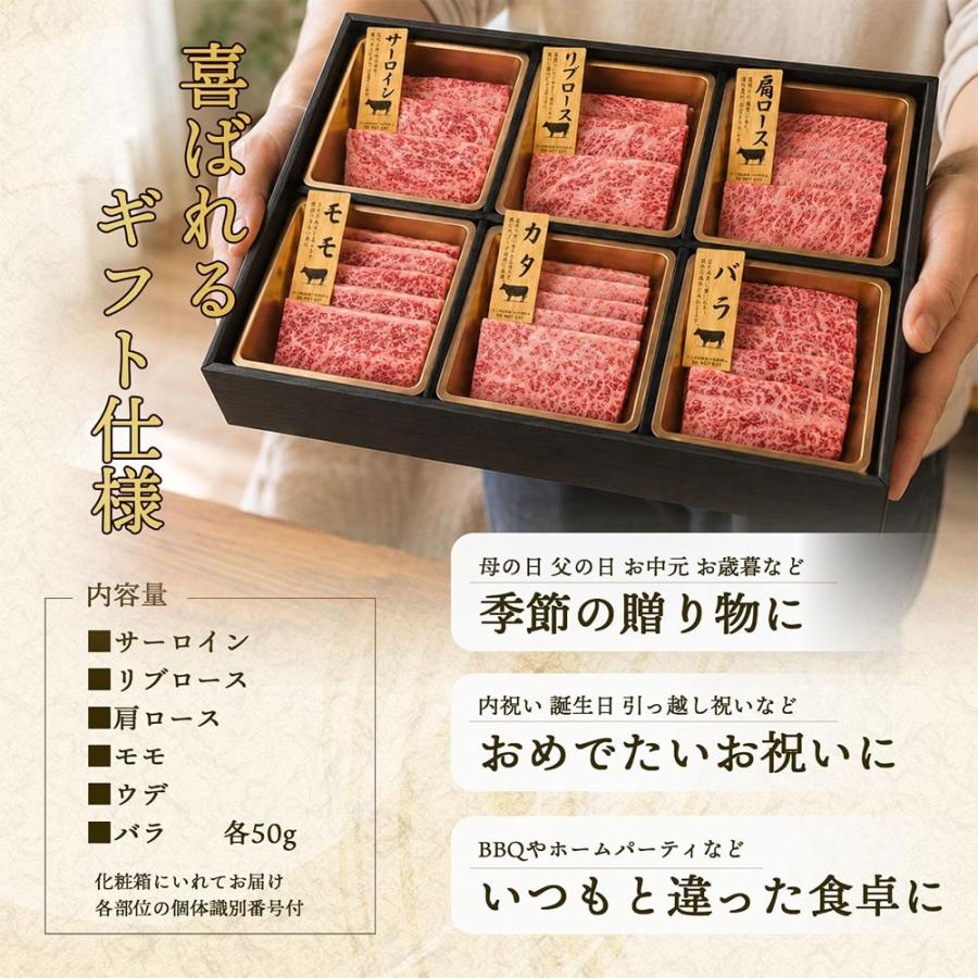 近江牛 焼き肉 セット【サーロイン リブロース 肩ロース モモ カタ バラ】6種 合計300g 焼肉 バーベキュー 肉 ギフト 詰め合わせ 敬老の日 お歳暮 |  | 01
