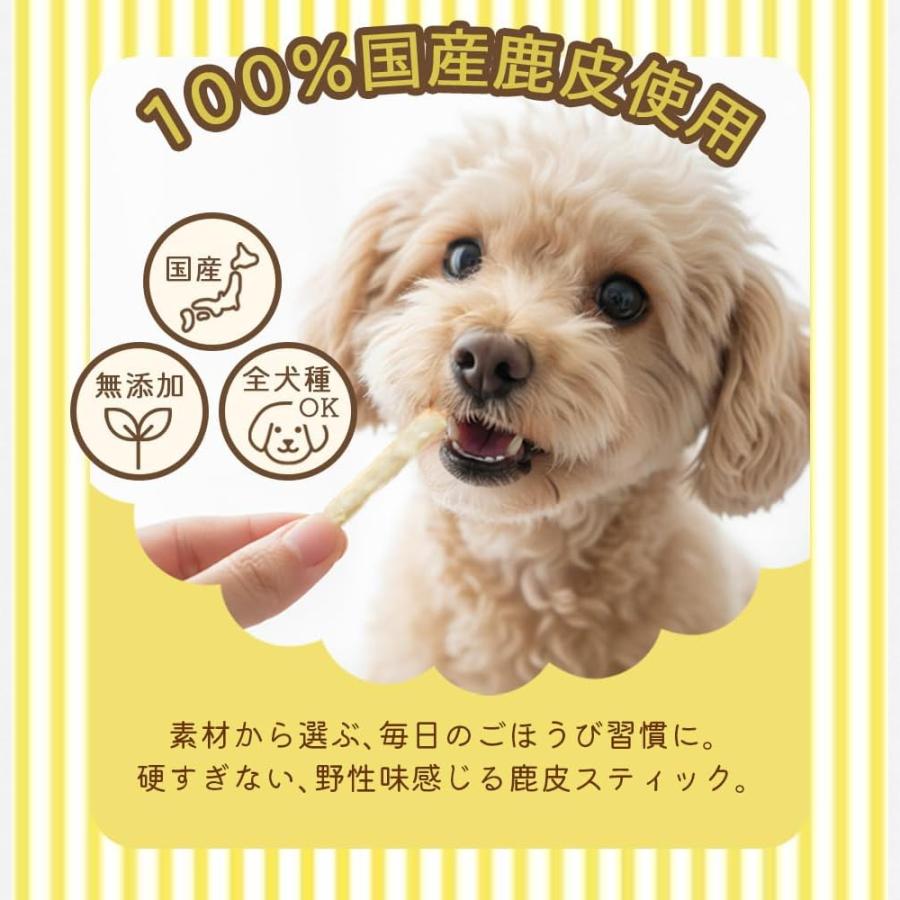 鹿皮 デンタルスティック 国産 25本 (1袋) 無添加 犬用 歯磨き グルテンフリー ガム おやつ |  | 01