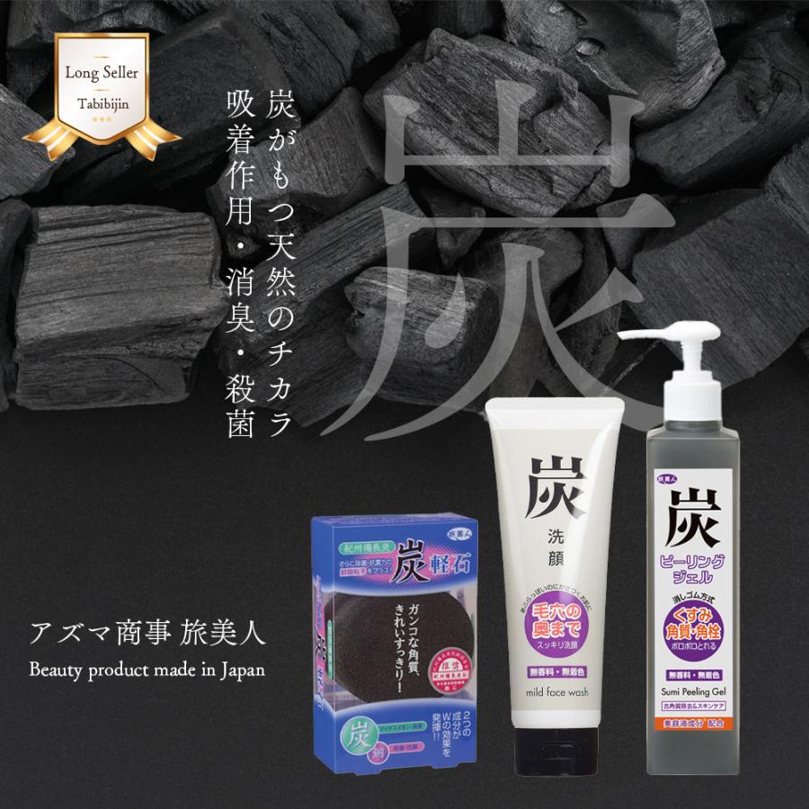 洗顔フォーム アズマ商事 炭洗顔クリーム 120g 3本入 メンズ 洗顔 角質ケア 旅美人 10%OFF 今治タオル付｜next1021｜04