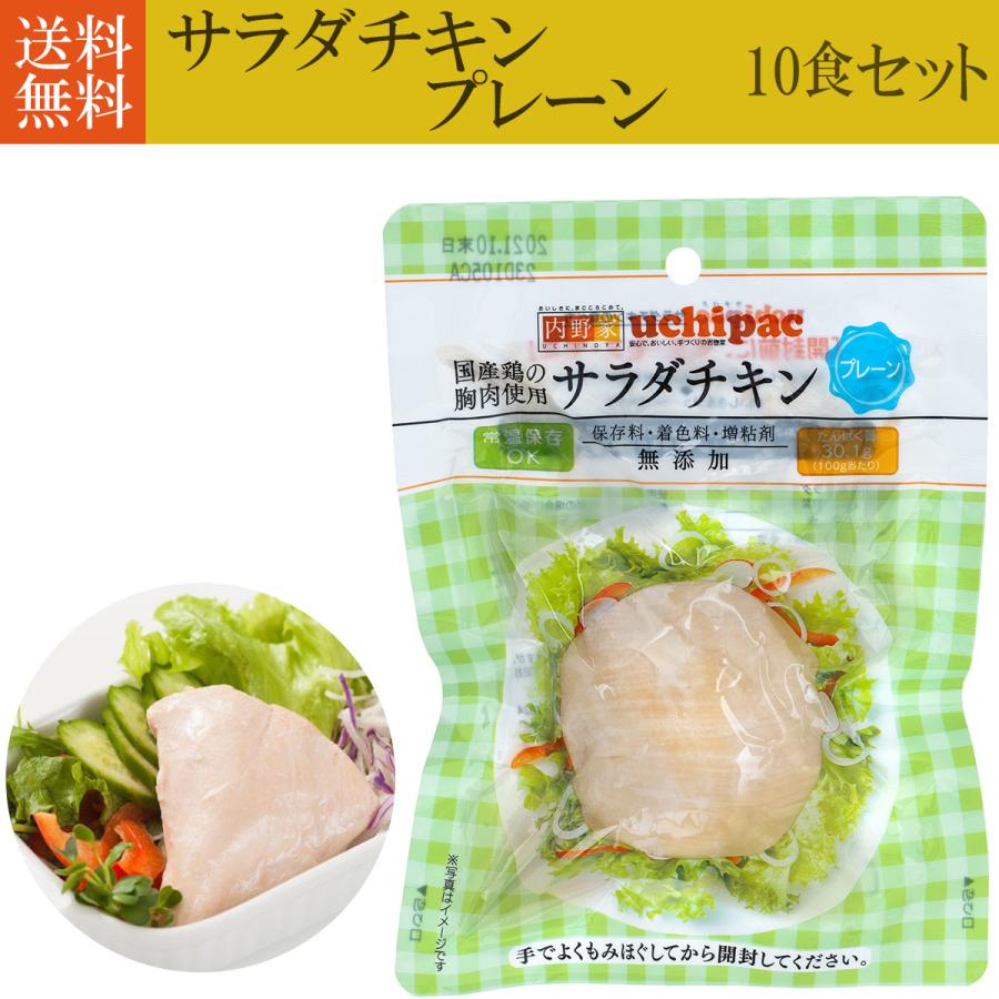 サラダチキン うちのや プレーン 10食セット 常温 長期保存食 レトルト