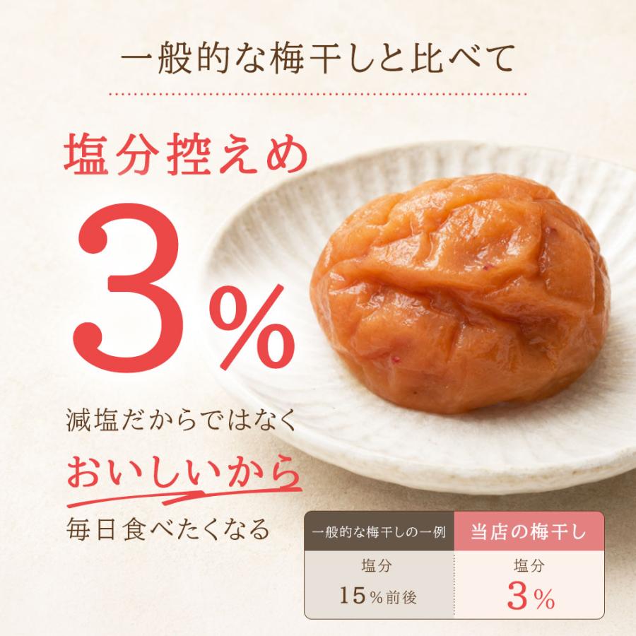 梅干し 訳あり 減塩 はちみつ 塩分3% 紀州南高梅 大粒 つぶれ梅 800g