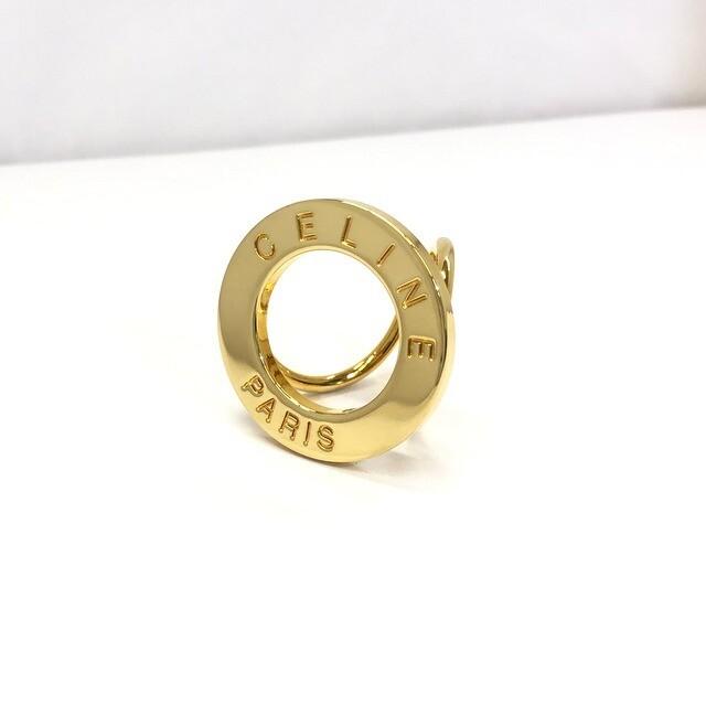 即納最大半額 極美品 Celine セリーヌ スカーフリング ゴールド ロゴ イタリア製 ラウンド ドーナツ型 アクセサリー スカーフ留め Ryb8627 100 の保証 Kwsrbd Com