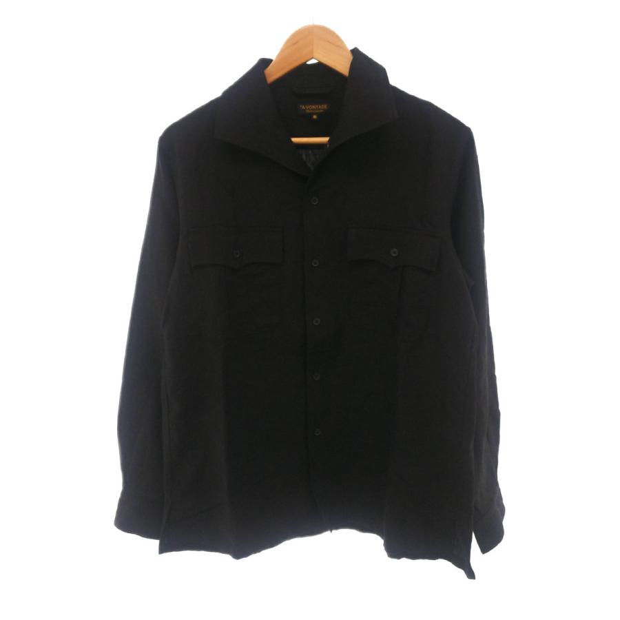 A VONTADE アボンタージ【YS3S】Safari Shirt L/S サファリシャツ シャツジャケット 開襟 リネン 長袖 ブラック