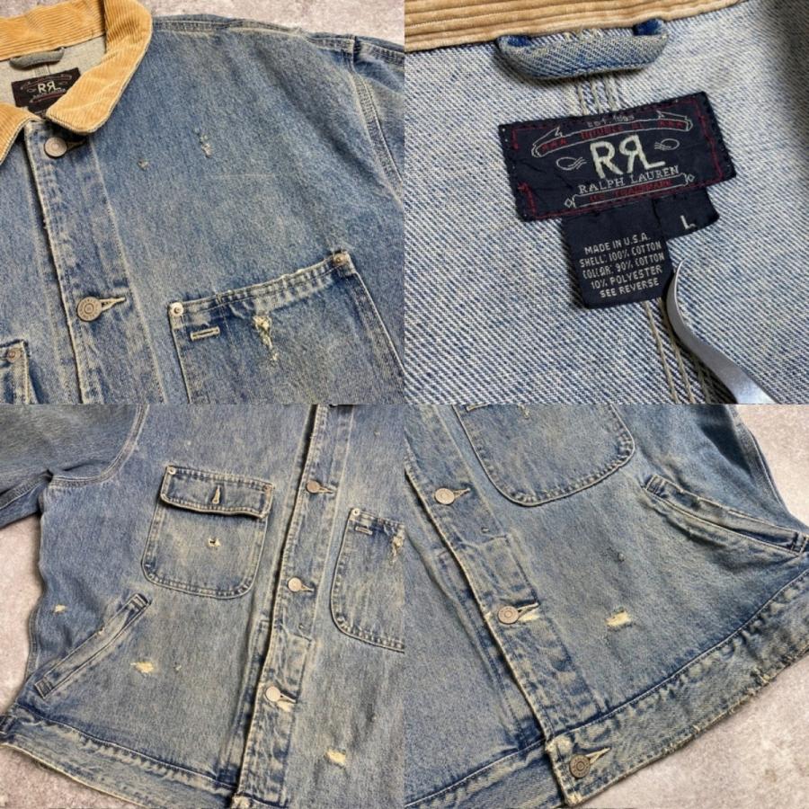 RRL ダブルアールエル 【men356U】 90's 90s RRL 三ツ星タグ デニムジャケット USA製 ラルフローレン Gジャン 希少 ヴィンテージ 356U AG｜next51-kaizuka｜03