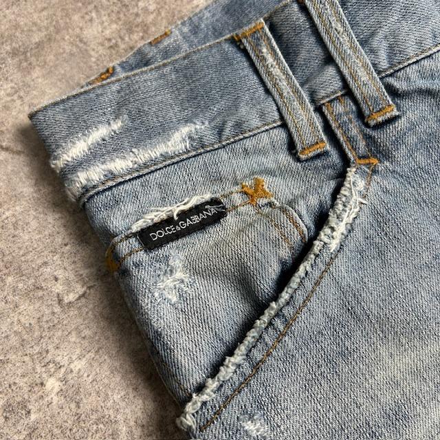 Dolce&Gabbana ドルチェ&ガッバーナ 【men163TJ】 Disney ミッキーマウス ペイント デニムパンツ キャラクターデザイン ダメージ加工 48 HC |  | 02