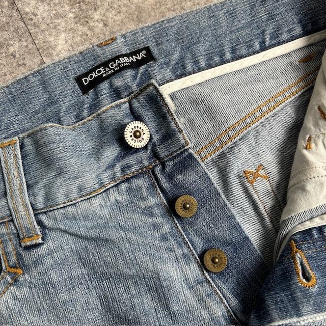 Dolce&Gabbana ドルチェ&ガッバーナ 【men163TJ】 Disney ミッキーマウス ペイント デニムパンツ キャラクターデザイン ダメージ加工 48 HC |  | 03
