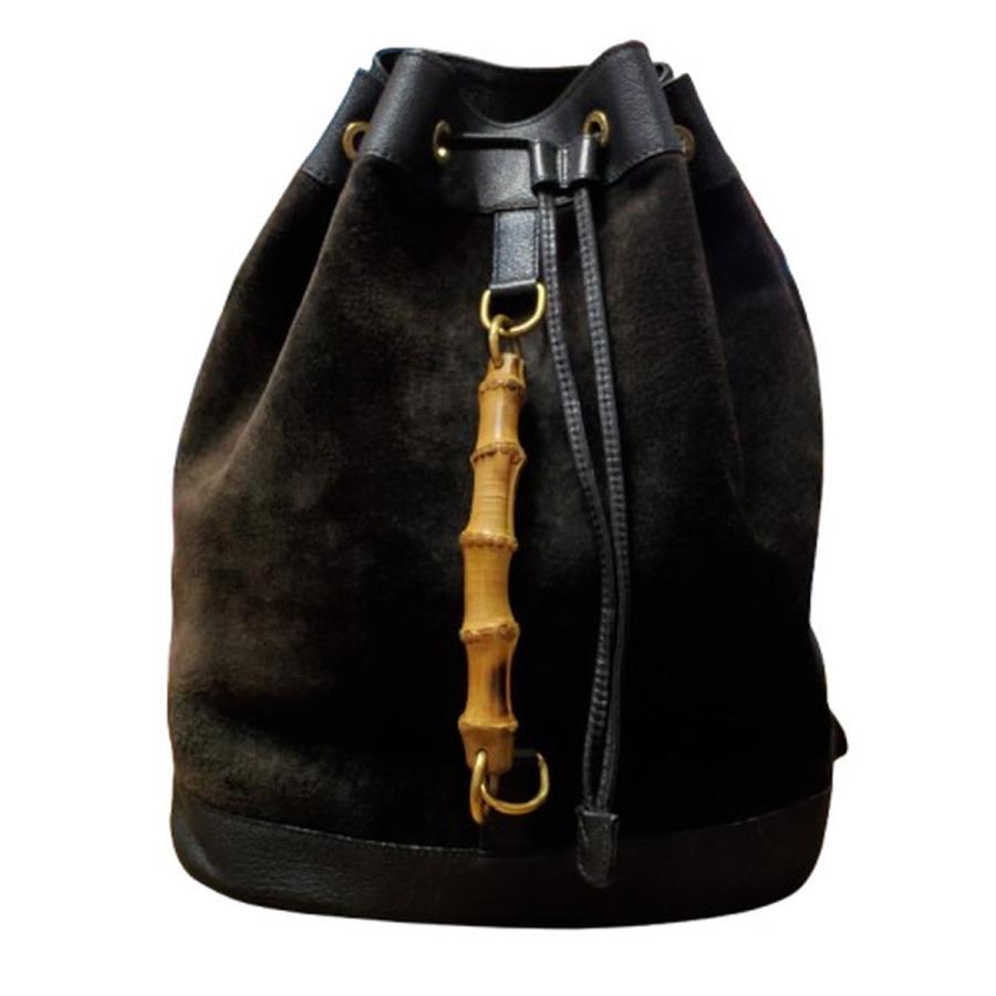 GUCCI グッチ 【lay1812D】 スエード レザー バンブー 003.2855 巾着 