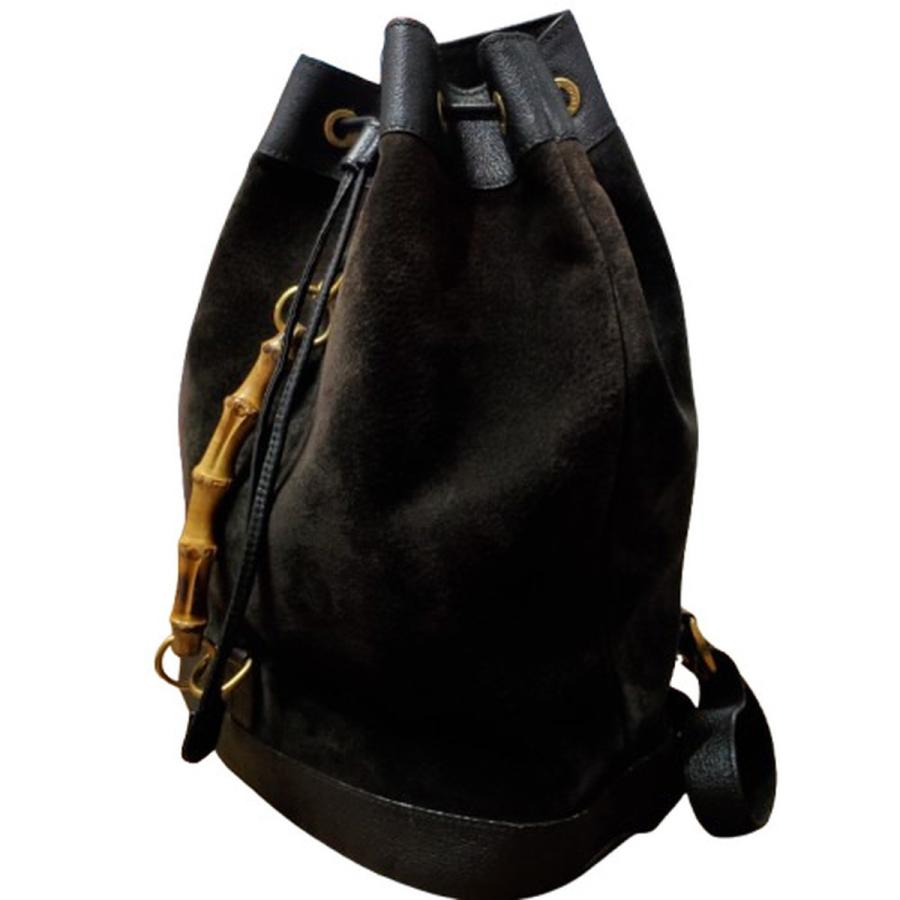 GUCCI グッチ 【lay1812D】 スエード レザー バンブー 003.2855 巾着 