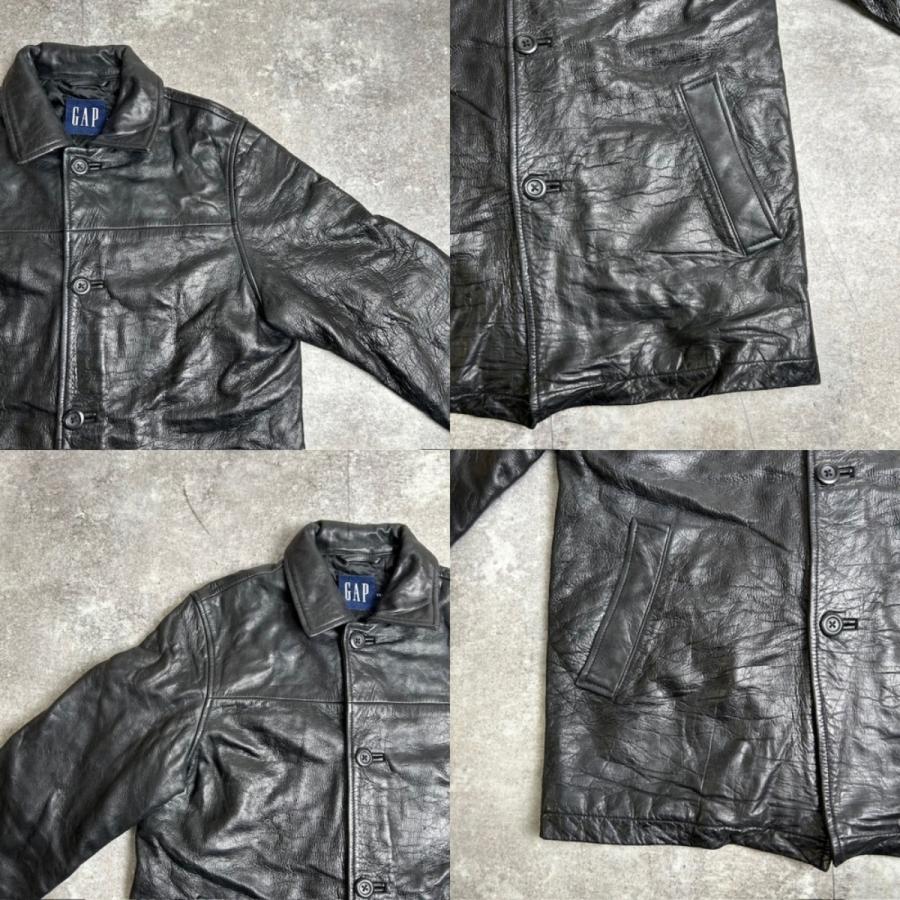 old gap レザー　カーコート　XS OLD GAP レザーカーコート ブラック 表記（L) | SOLD OUT