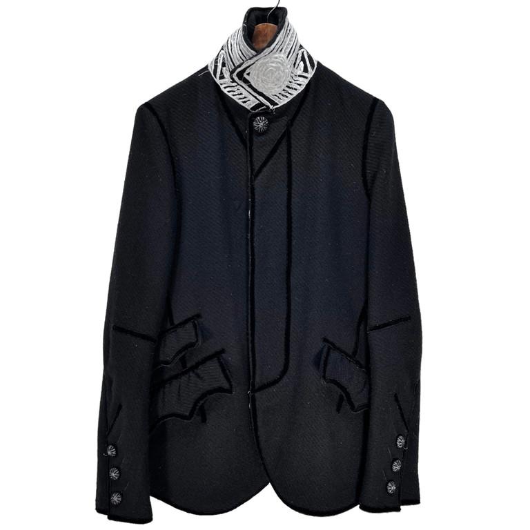 NUMBER NINE 【men2719I】 09AW 襟裏レース刺繍パイピング NUMBER NINE 【men2719I】 09AW 襟裏レース刺繍パイピング